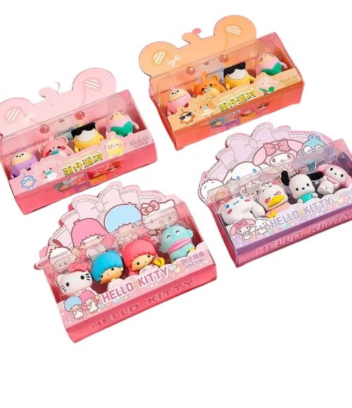 Sanrio 3D Character Eraser Set (Cute Cartoon)