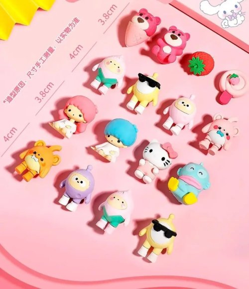 Sanrio 3D Character Eraser Set (Cute Cartoon)