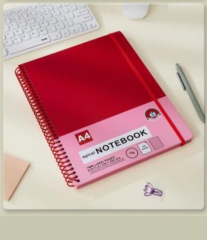 A4 Spiral Notebook 100 Sheets Lined Paper