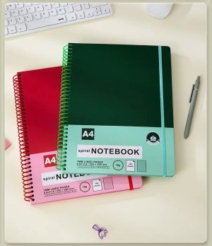 A4 Spiral Notebook 100 Sheets Lined Paper