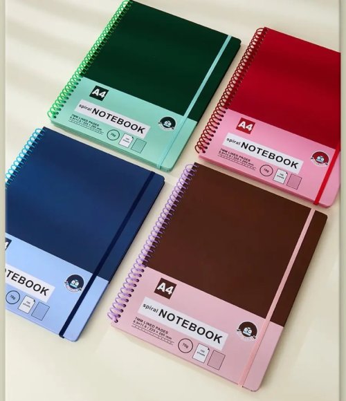 A4 Spiral Notebook 100 Sheets Lined Paper
