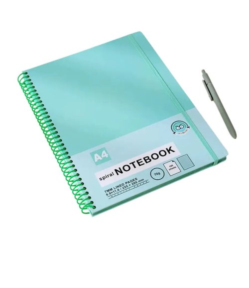 A4 Spiral Notebook 100 Sheets Lined Paper