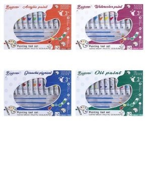 Art 12ml 12-color Waterproof Acrylic Gouache Watercolor Oil Painting Beginner's Paint Set