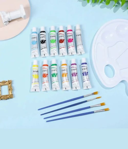Art 12ml 12-color Waterproof Acrylic Gouache Watercolor Oil Painting Beginner's Paint Set
