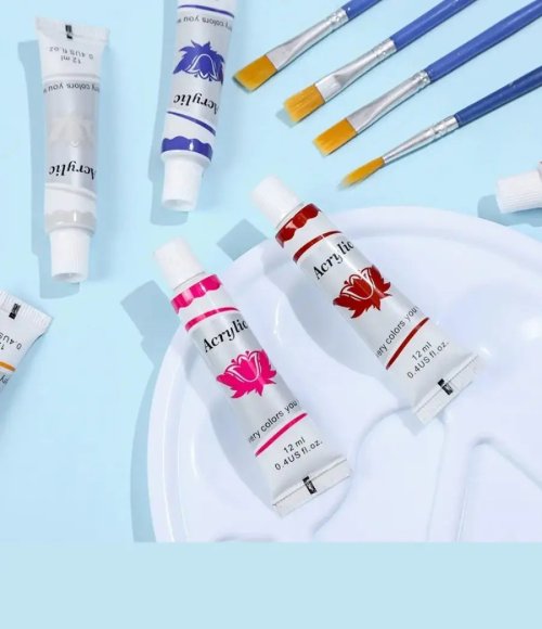 Art 12ml 12-color Waterproof Acrylic Gouache Watercolor Oil Painting Beginner's Paint Set