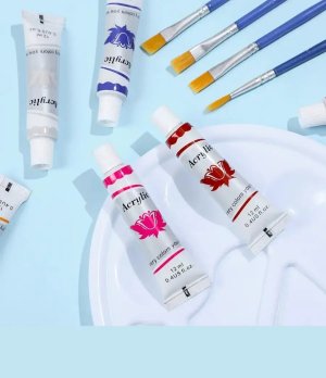 Art 12ml 12-color Waterproof Acrylic Gouache Watercolor Oil Painting Beginner's Paint Set