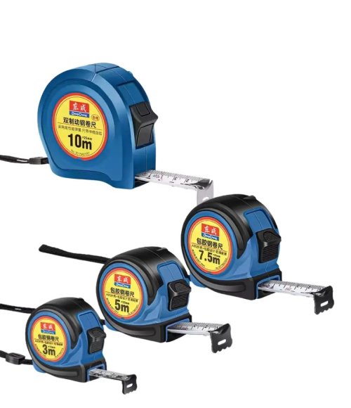 Dong Cheng branded steel tape measures available in lengths of 3m, 5m, 7.5m, 10m Pocket Ruler