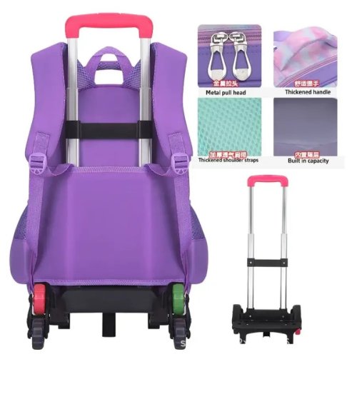 Kids School Backpack Set with Wheels Trolley Bag Pencil Case