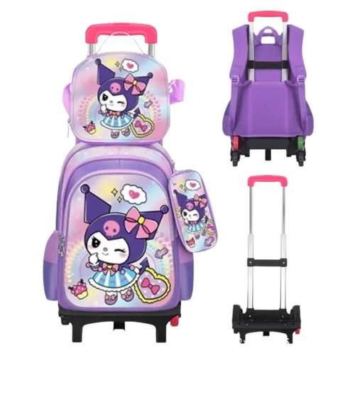 Kids School Backpack Set with Wheels Trolley Bag Pencil Case