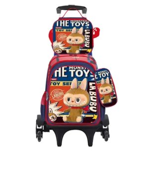 Kids School Backpack Set with Wheels Trolley Bag Pencil Case