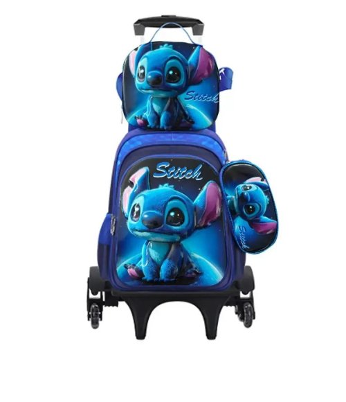 Kids School Backpack Set with Wheels Trolley Bag Pencil Case