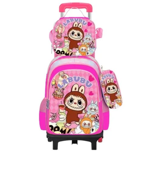 Kids School Backpack Set with Wheels Trolley Bag Pencil Case