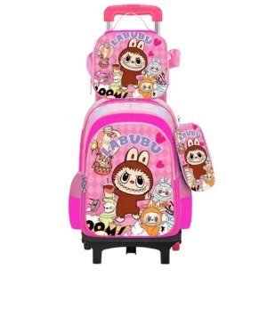 Kids School Backpack Set with Wheels Trolley Bag Pencil Case