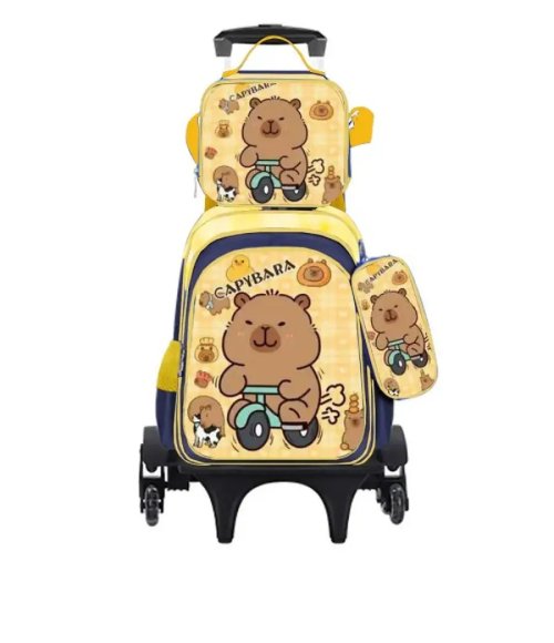 Kids School Backpack Set with Wheels Trolley Bag Pencil Case