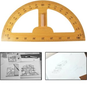 Teacher-Sized Large Wooden Protractor with Handle