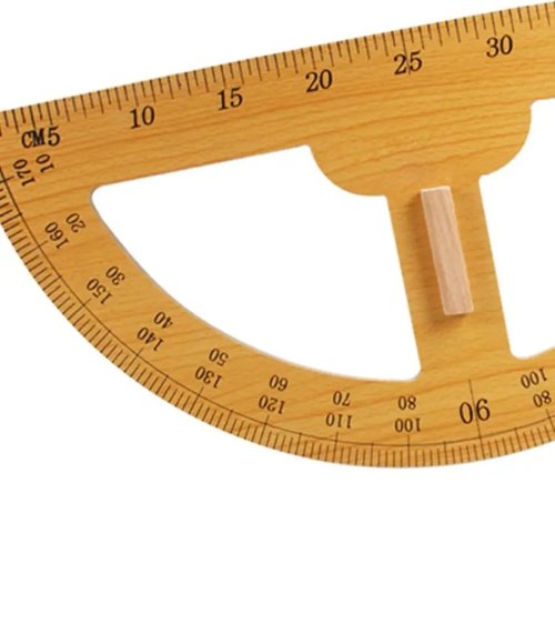 Teacher-Sized Large Wooden Protractor with Handle