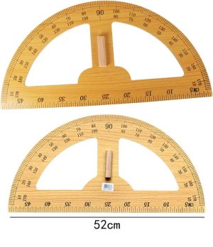Teacher-Sized Large Wooden Protractor with Handle
