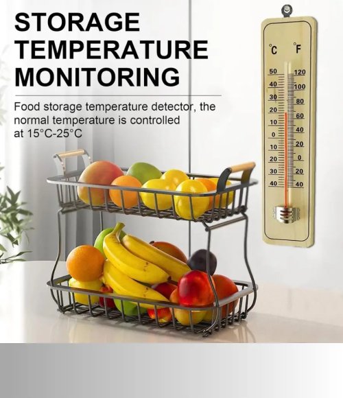 Wooden Analog Thermometer, Indoor and Outdoor Analogue Thermometer, Wall Thermometer for Home, Office, Garden
