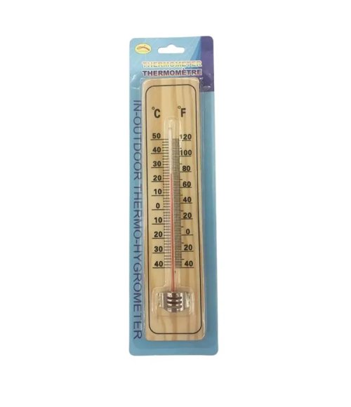 Wooden Analog Thermometer, Indoor and Outdoor Analogue Thermometer, Wall Thermometer for Home, Office, Garden