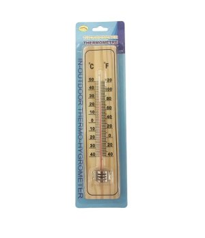 Wooden Analog Thermometer, Indoor and Outdoor Analogue Thermometer, Wall Thermometer for Home, Office, Garden