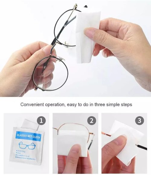 Eyeglasses Cleaning Lens Wipes, Anti Fogging Wipes for Glasses 25 pcs