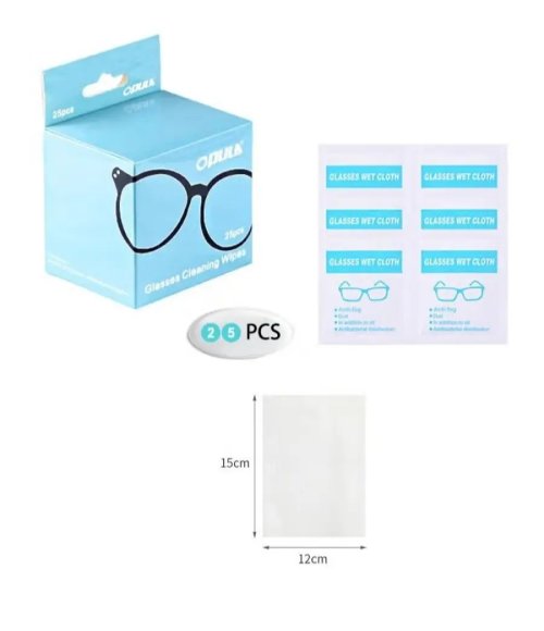 Eyeglasses Cleaning Lens Wipes, Anti Fogging Wipes for Glasses 25 pcs