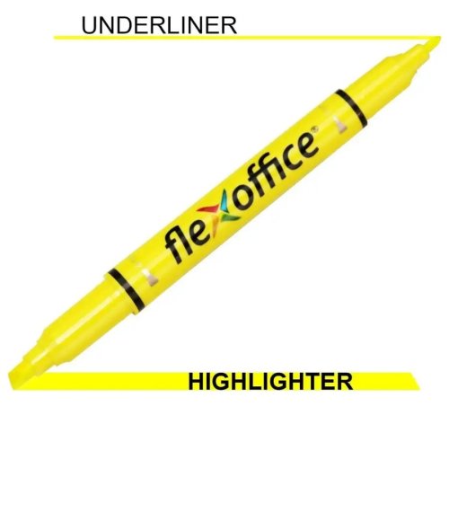 FlexOffice Double-Nib Highlighters | Chisel And Bullet Tip Higlight Marker Pen FO-HL01