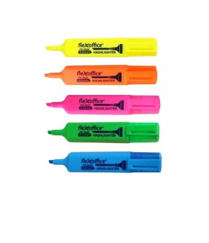 Flexoffice Highlighter Pens 4mm FO-HL05 Fluorescent Chisel Tip