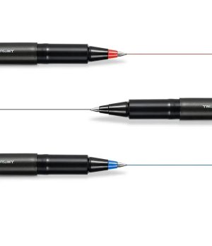 UNI Mitsubishi UB-155 gel pen with a 0.5mm barrel and the UB-177 quick-drying, high-capacity ballpoint pen BLUE