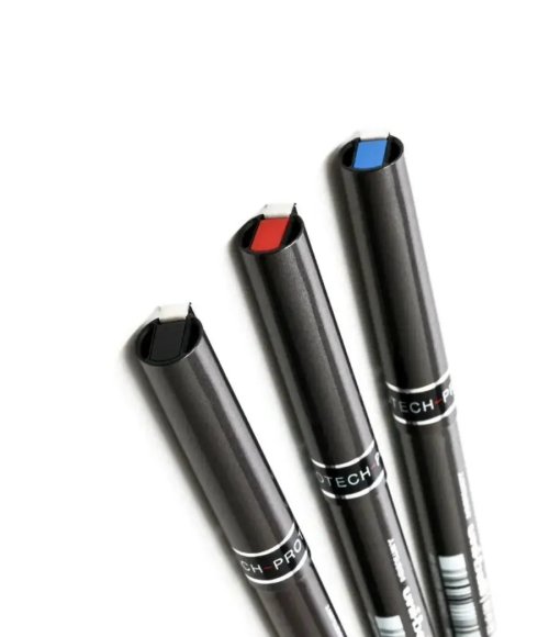UNI Mitsubishi UB-155 gel pen with a 0.5mm barrel and the UB-177 quick-drying, high-capacity ballpoint pen BLUE
