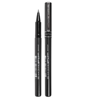 UNI Mitsubishi UB-155 gel pen with a 0.5mm barrel and the UB-177 quick-drying, high-capacity ballpoint pen BLUE