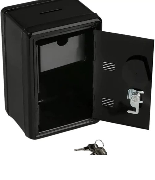 Iron Piggy Bank Cash Box Safe with Lock Collection Money Saving Box