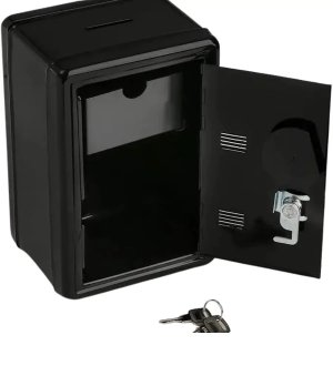 Iron Piggy Bank Cash Box Safe with Lock Collection Money Saving Box