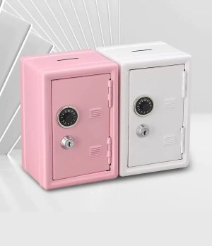 Iron Piggy Bank Cash Box Safe with Lock Collection Money Saving Box