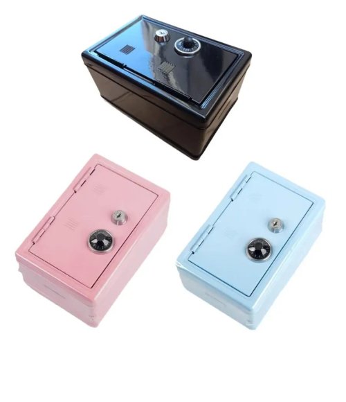 Iron Piggy Bank Cash Box Safe with Lock Collection Money Saving Box