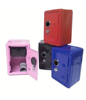 Iron Piggy Bank Cash Box Safe with Lock Collection Money Saving Box