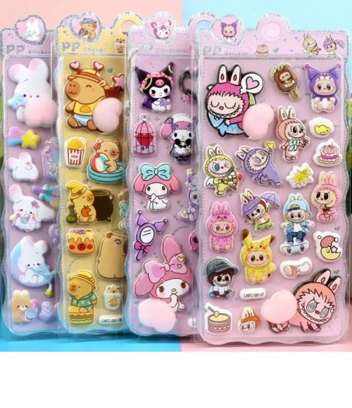 3D Puffy Cartoon Stickers