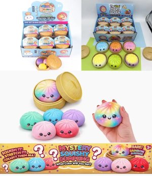 cartoon emoji large steamed bun, realistic xiaolongbao, stress-relieving children's toy, student gift, blind box, squeeze toy