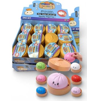 cartoon emoji large steamed bun, realistic xiaolongbao, stress-relieving children's toy, student gift, blind box, squeeze toy
