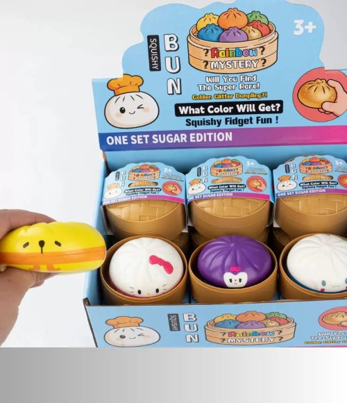 cartoon emoji large steamed bun, realistic xiaolongbao, stress-relieving children's toy, student gift, blind box, squeeze toy