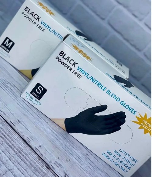 Generic Premium Black Vinyl Nitrile Blend Gloves, Powder Free, Latex Free