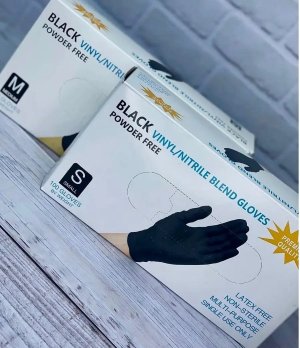 Generic Premium Black Vinyl Nitrile Blend Gloves, Powder Free, Latex Free