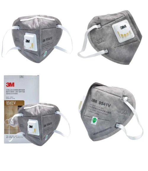 3M 9541V Particulate Respirator Mask with Valve - Grey