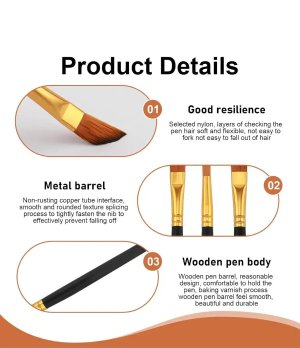 Set of 12 Watercolour Brushes, Artist Brush Set, Premium Nylon Acrylic Oil Paint Brush Set