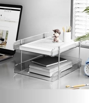 Modular Acrylic Desk Organizer Shelf 1-2-3-4 Layers