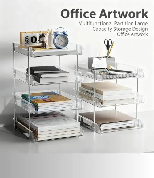 Modular Acrylic Desk Organizer Shelf 1-2-3-4 Layers