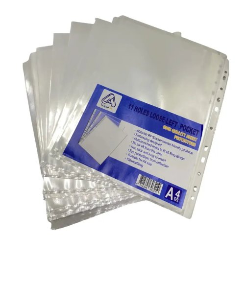 A4 Clear Sheet Protectors with 11 Holes (100 Sheets)