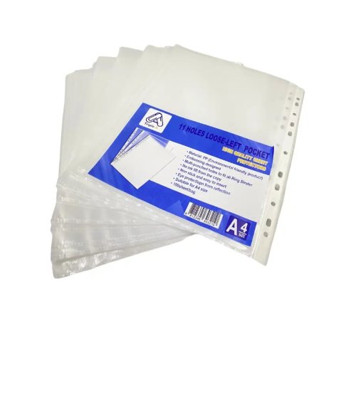 A4 Clear Sheet Protectors with 11 Holes (100 Sheets)