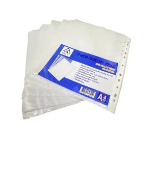 A4 Clear Sheet Protectors with 11 Holes (100 Sheets)