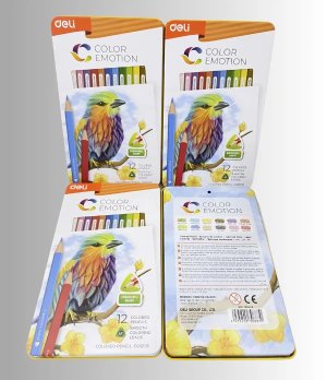 Deli Color Emotion Colored Pencils 12 Colors (Metal Case)
